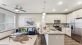 a kitchen with a couch and a table